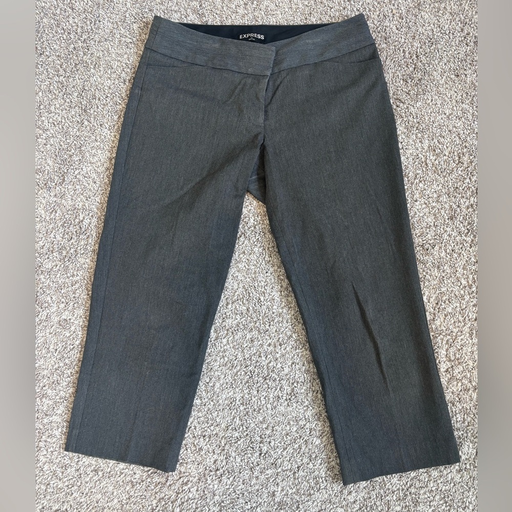 Express Charcoal Editor Pants, Ankle-Length, Size 8